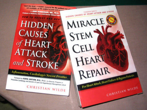 Both books: Miracle Stem Cells Heart Repair and Hidden Causes of Heart Attack and Stroke for a discounted price of $29.95